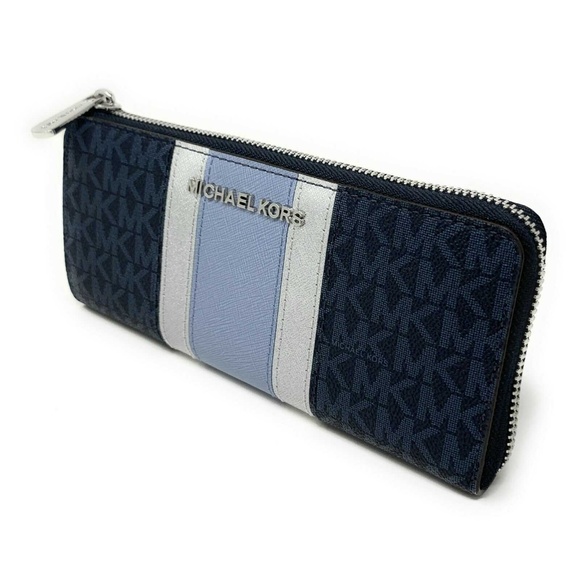 Michael Kors Jet Set Travel Wallet Admiral Blue - Picture 2 of 5